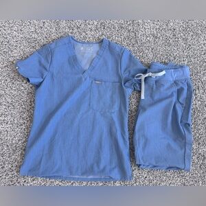 Figs Classic Blue Scrub Set